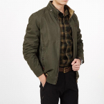 8571 Meeste P&ouml;&ouml;ratav Kahepoolne Vabaaja V&auml;lisjakk, 95% Puuvill, Tippbr&auml;nd. 6XL khaki