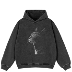 Streetwear Kassigraafikuga K&uuml;ljetaskutega Pullover Unisex &Uuml;legabariidiline Pesta Must Kapuutsikas M must
