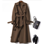 Trenchcoat Naistele Kevade ja S&uuml;gise Pikas L&otilde;ikes Uus Korea Versioon Suur Suurus &Uuml;le P&otilde;lve Jakk L kohv