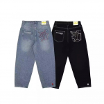 Harajuku taskud Korea t&auml;navamood retro p&uuml;ksid vintage madala v&ouml;&ouml;kohaga cargo p&uuml;ksid Y2K naiste teksad XL must