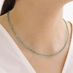 14K t&uuml;rkiissinine looduskivist kaelakee 35cm