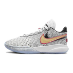 Nike LeBron 20 GS The Debut Laste tossud Valge Metallik-Kuldne Must DQ8651-100 36