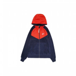 Nike Sportswear Patchworki disainiga tikitud logoga kapuutsiga jakk Meeste &Uuml;ler&otilde;ivad Tume-sinine CJ4542-451 L