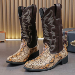 Moodsad Uued Talvised Moodsad K&otilde;rged Saapad Madu Nahksegu L&auml;&auml;ne Kauboi Saapad Meeste Vabaaja Luksusbr&auml;ndi K&otilde;rged Kingad Zapatos Hombre 38