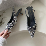 Moodsad s&auml;delevad naiste sandaalid Moodsad terava ninaga madalad slip-on kingad Daamide elegantsed slingback kingad 4 cm keskmise kontsaga pumbad Kingad 35 hall