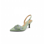 Moodsad Elegantsed Naiste Sandaalid K&otilde;rge Kontsaga Ehtne Nahk Terava Ninaga Jalatsid 2025 Suvi Slingback Moodsad Kleidi Naiste Kingad 34 heleroheline v&auml;rv