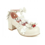 Lolita t&uuml;drukute Mary Jane kingad, kikilips, maasikas, volangid, magus printsess, pulmapeo kingad, naiste k&otilde;rged kontsad, Cosplay, suuremad suurused 31-43 34(22cm)