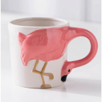 K&auml;sitsi joonistatud 3D keraamiline looma veetass Tiiger Flamingo K&otilde;rgv&auml;&auml;rtuslik loominguline disain Lauatarbed Keraamiline veetass Kingitused 401-500ml