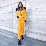 Naiste mood vabaaja paks kuuma lumelaua suusakost&uuml;&uuml;m v&auml;litingimustes lukuga suusakost&uuml;&uuml;m M kollane