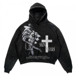 ZYLLO Retro Gooti Graafilise Tr&uuml;kiga Hip Hop Kapuutsiga Pusa Meestele Y2k Grunge Punk Vabaaja Lahtine Pullover Naiste T&auml;navamoe Dressipluus Kapuutsiga M