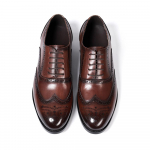 Brogue stiilis meeste Oxford kingad Ehtne nahk Klassikalised wingtip pulmapeo pidulikud kingad meestele Paeladega Kontori &uuml;likonna formaalsed jalatsid US 7 pruun