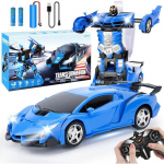 Voiture t&eacute;l&eacute;command&eacute;e - RQIURPN - Robot transformable - &Eacute;chelle 1:18 - Lumi&egrave;res LED - Pour enfants 3-10 ans