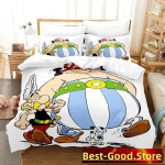 3D Prindi gallia kangelane Asterix Voodipesukomplekt Tekikott Linuas Prinditud Voodikomplekt Padjap&uuml;&uuml;r Voodi T&auml;is Suurused Queen King Tekk Magamistuba 70x133cm 2pcs