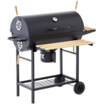 COOKING BOX S&uuml;sinikuga grill MIKE - 115x66x106 cm - 2 kroomitud terasest resti - K&uuml;psetuspind : 71x35 cm - Must must