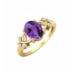 8X6MM Ovaalne Amet&uuml;st Kivi 925 Sterling H&otilde;be Kullatud Solitaarne Viinapuust Inspireeritud Naiste Pulmas&otilde;rmus 9