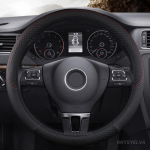 PU-nahast D/O kujuga 38cm auto roolikate libisemisvastane VW Golf 7 Polo Bora Passat Touran CC T6 T5 T4 auto lisavarustus BLUE D SHAPE