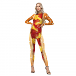 Halloweeni kost&uuml;&uuml;m Kuum koer 3D digitaaltr&uuml;kiga &uuml;likond Meeste naiste toiduga tr&uuml;kitud retuusid Jumpsuit T&auml;iskasvanute peo m&auml;ngu riietus S