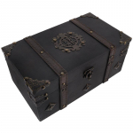 1 tk Puidust piraatide ehtekarp Retro v&auml;ike nipsasjade karp Aardekirst luku ja riiviga Karbike igasuguste asjade hoidmiseks Lauapealne korraldaja 26X14.5X12CM