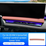 Real carbon fiber Car Center Console Navigation Screen Lower Panel Decorate Sticker For BMW 5 Series G60 2024 Car Accessories pruun