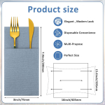Qilery Linen Feel Napkins, Disposable Airlaid Paper Napkins Prefolded Dinner Napkins with Built in Flatware Pocket for Silverware Valentine Wedding 50