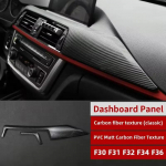 For BMW 3 Series F30 F31 F36 Made of Alcantara Wrap Center Console Dashboard Panel trument Cover Trim Car Interior Accessory Carbon Fiber Leather