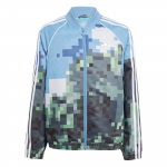 Adidas Originals X Minecrafti koost&ouml;&ouml;jakk Treeningjakk Vabaaja mood L&otilde;tv Mitmek&uuml;lgne Lastejakk Udusinine Maagiline Kollane H&otilde;imukollane JZ9934 128