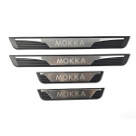 4 tk/partii ABS roostevaba teras 2012- OPEL MOKKA X J13 jaoks uksepaksu pedaali welcome kriimustusplaadi dekoratiivkate style 1
