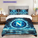 SSC Napoli Mustriga Voodipesu Tekikott Komplekt Tekikott Padjap&uuml;&uuml;r Kodu Dekoratsioon S&uuml;nnip&auml;evakingitus (1 * tekikott + 2 * padjap&uuml;&uuml;ri, ilma s&uuml;damikuta) 135x200cm