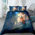 Anime O-Ones Pieces Voodipesukomplekt Jaapani Luffys Tekikate Padjap&uuml;&uuml;r Lastele Poistele Kingitus &Uuml;he Inimese Queen King Suurus EU Single(135*200cm)3pcs