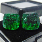 Naturaalne Colombia smaragd 18,45 ct Cushion l&otilde;ikega Sertifitseeritud lahtine v&auml;&auml;riskivi 12.7 mm approx. roheline