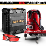 Laser Rotatif - DEKO - RED LASER SET3 - Nivellement automatique - Plage de travail 10m - Rouge et Vert