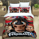 3D Ferdinand Voodipesukomplekt Tr&uuml;kitud Voodikomplekt Padjap&uuml;&uuml;ri ja Tekikotiga Pehme Kuninganna Kuninga Suuruses Voodipesu Kodu luksuslik s&uuml;nnip&auml;evakingitus 70x133cm 2pcs