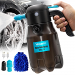 2L elektriline vahupihusti 60PSI v&otilde;imas akutoitega autovahu pihusti laetav autopesu juhtmevaba vahutav pihusti Battery Powered l&auml;bipaistev must v&auml;rv
