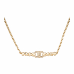 Chanel 23S Double C Moetrend Kristall Metall Kivist Kaelakee Naiste kaelakee Kuldne ABA259-B10486-NN007 Box+Padding Board,F,Gold