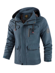 Meeste kapuutsiga vabaaja parka - &Uuml;hev&auml;rviline s&uuml;gis/talvine &uuml;ler&otilde;ivaste jope 5XL (95-105KG) black
