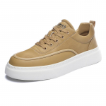 Kvaliteetsed meeste vabaaja nahast kingad Luksuslikud vabaaja libisemiskindlad vulkaniseeritud kingad Mugavad mokassiinid Korterid V&auml;ljas k&otilde;ndimiseks kingad 39 kollane