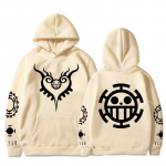 Fashion Anime One Piece Hoodie Lahtine Unisex Hoodie Law Printing Pullover Pikad varrukad 2XL