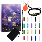 24 P&auml;eva Kristalle J&otilde;ulude Ootuskalender 2026 Loodusliku Kivi Tagasilugemisega Kalender Loodusliku Gemstone'i Energia Kristalli Kingikarbi 24 Days