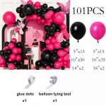 Kuumroosad &Otilde;hupallide P&auml;rja Komplekt Must Roosa &Otilde;hupalli Kaar Pulmapeo Soolise Avalikustamine Pulma-aastap&auml;ev S&uuml;nnip&auml;evapeo Globos AS Picture