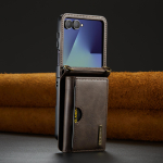 Retro Autonahast Telefonikott Samsung Galaxy Z Flip 7 Flip6 jaoks RFID-blokeeringuga Hinge Kaitse Pandla Kaardihoidja Rahakott Kate Galaxy Z Flip6 kohv