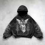 RogueWave Raske Pesuga Meeste Kapuutsiga Dressipluus Y2k Gooti Riided Retro T&auml;navamood Mustriga Naiste Pullover Vabaaja Mood Meestele Harajuku L