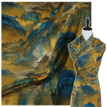 Hiina Maastikumaali Kangas Siid Veniv Satiinkangas DIY &Otilde;mblemiseks Cheongsam Hanfu K&auml;sit&ouml;&ouml;kleit R&otilde;ivad K&auml;sit&ouml;&ouml;riie 100x150cm