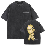 Pestud Vintage Reggae Originaator Bob Marley One Love Albumi Graafiline T-s&auml;rk Meestele Klassikaline T-s&auml;rk Meeste Puuvillased &Uuml;lem&otilde;&otilde;dulised T-s&auml;rgid L black