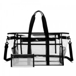 Suure Mahutavusega L&auml;bipaistev Crossbody Kott PVC Kerge Tualett-k&auml;ekott &Uuml;lisuur Veekindel Pesu hoiukott Reisimiseks must