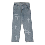 Moekad P&uuml;ksid Rist Denim P&uuml;ksid Streetwear Hip Hop Madala V&ouml;&ouml;kohaga Baggy Jeans Meestele Naistele Cargop&uuml;ksid Punk Riided M sinine