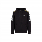 Emporio Armani EA7 SS24 Logo Kirjaprint Kapuutsiga T&otilde;mblukuga Taskuga Dressipluus Meeste dressipluus Must 3DPM74-PJEQZ-1200 S