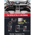 BYD ATTO 3 EVO 2026 Autode siseosa kaitse Keskjuhtimispaneeli l&auml;bipaistev TPU Navigatsiooni kriimustusvastane GPS-kile Left rudder driving