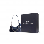 COACH Juliet Kangast Kaasaskantav Crossbody Kott, &Otilde;lakott Suur Naiste Tume Sinine Segav&auml;rvi Gift Box Set (Basic Set + Black Gift Box) sinine