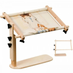 Kaasaskantav reguleeritav lauapealne tikandiraam jagatud siiniga rullraamiga k&auml;ed-vabad ergonoomiline ristpistehoidja k&auml;sit&ouml;&ouml;vaip s&uuml;lesraam 15*30cm