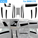 BMW X5 E70 2006-2013 jaoks Klaverimust v&auml;rvi autoukse paneeli dekoratiivriba Start-Stopp l&uuml;liti kate Sobiv interj&ouml;&ouml;ri lisatarvikud Kleebis 5 Pcs